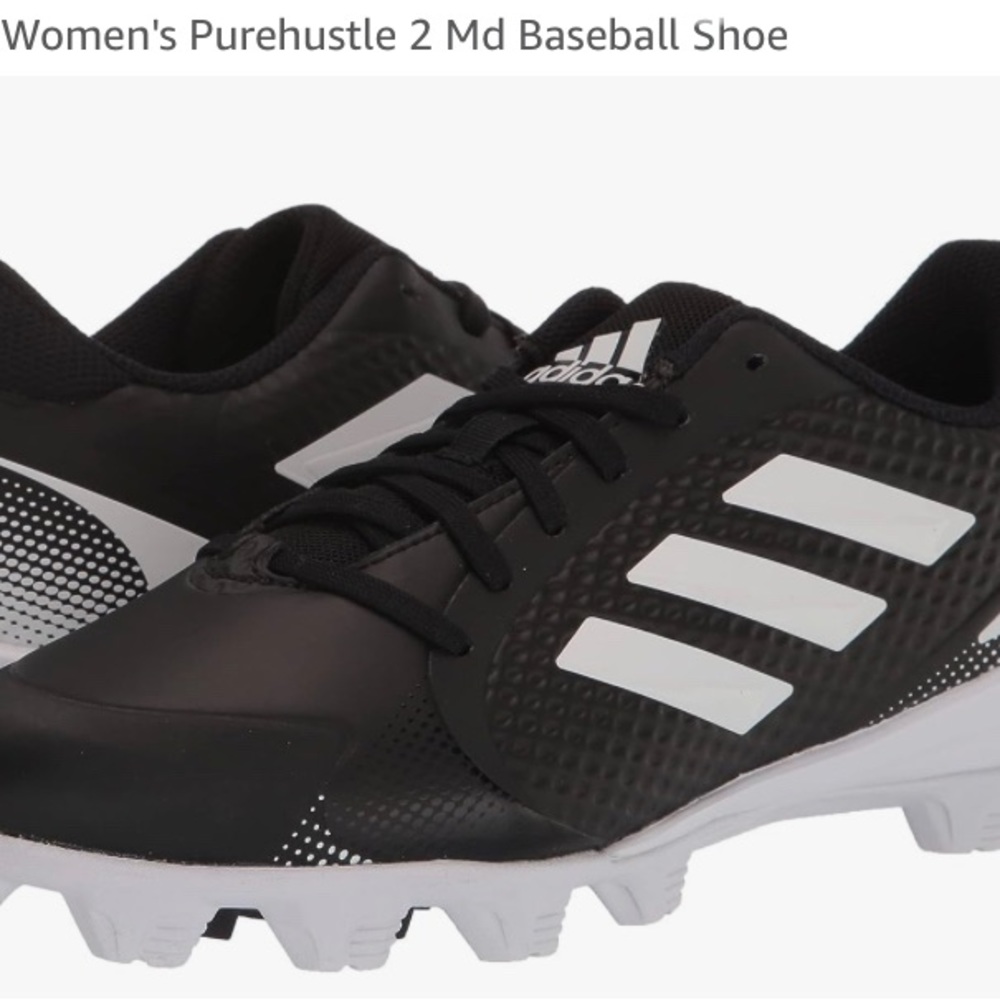 Women’s Adidas Pure Hustle Black and White Cleats